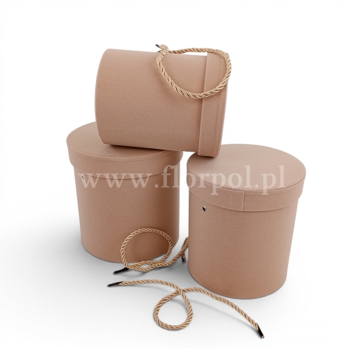 Welurowy box  kpl 3szt beżowy (H2504294)