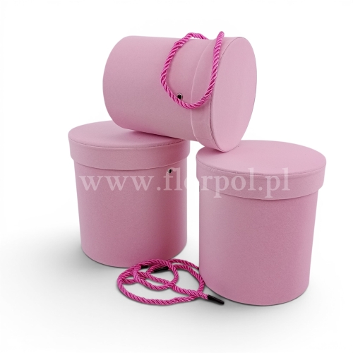 Welurowy box  kpl 3szt jasny róż (H2504294)