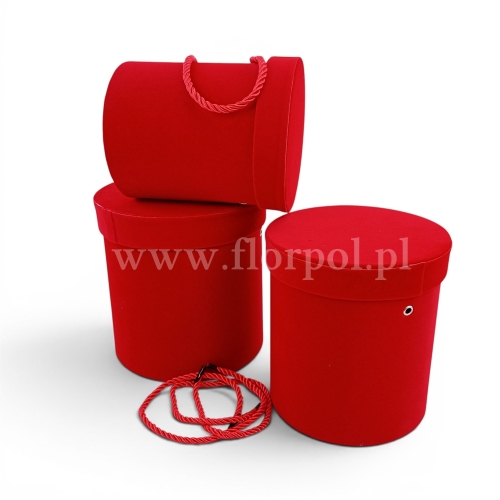 Welurowy box  kpl 3szt czerwony (H2504294)