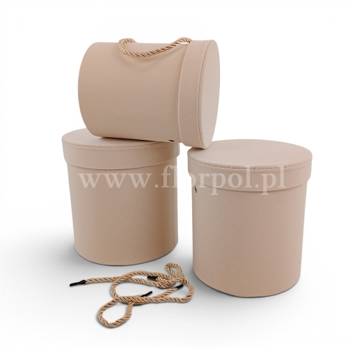 Welurowy box  kpl 3szt ecru (H2504294)