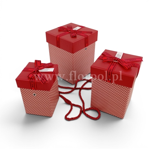 Box prostokąt kpl 3szt ciemna czerwień (H2510383)
