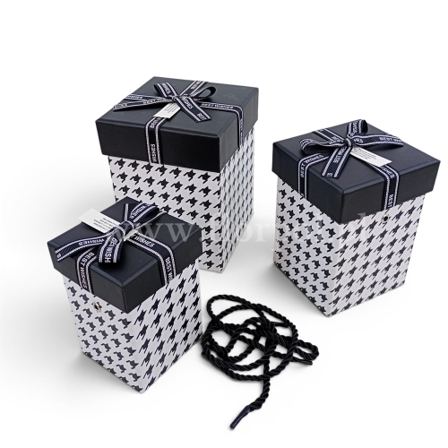 Box prostokąt kpl 3szt czarny (H2510383)