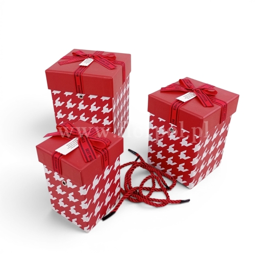 Box prostokąt kpl 3szt czerwień (H2510383)