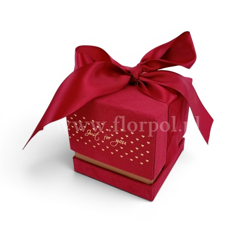 Kwadratowy mini box z kokardą 1szt czerwony (H2504291)