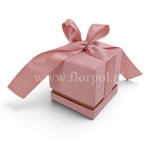 Kwadratowy mini box z kokardą 1szt różowy (H2504291)