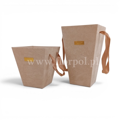 Welurowy box trapez otwarty, pikowanie h30 5szt beż (H2504293)