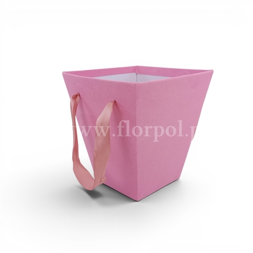 Welurowy box trapez otwarty h20 7szt różowy (H2504292)