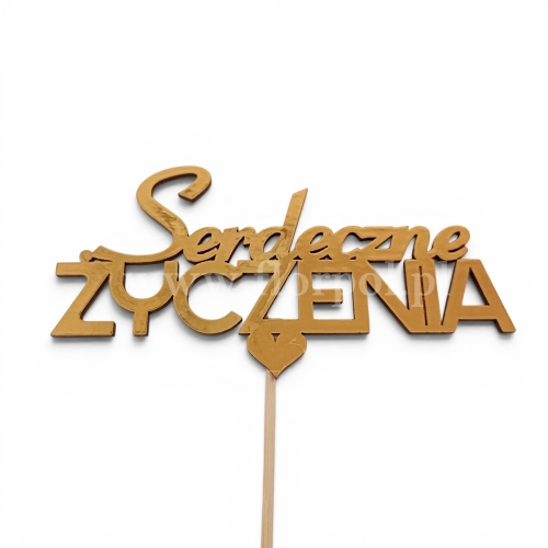 Topper - Najlepsze życzenia  10szt złoty