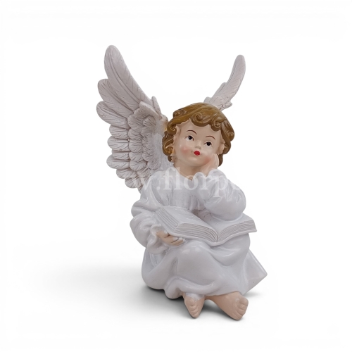 Aniołek z książką - figurka 1szt biały (TD00409)