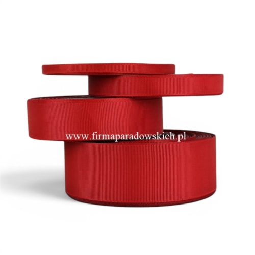 wstążka atłasowa Ryps 1szt #28 /050 czerwony (FX079)
