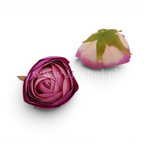Róża kamelka wyrobowa 12szt j.fiolet/zieleń (KDGW220)