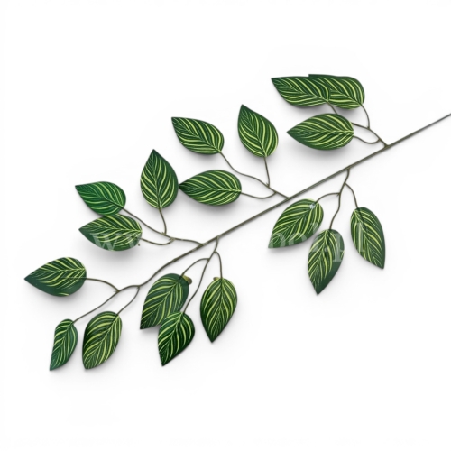 gałązka liście beniamina h 60cm 12szt ciemna zieleń/j.zielone promienie (L218-4)