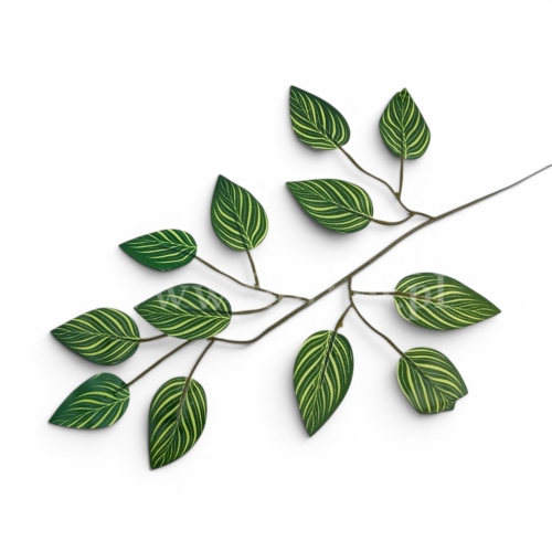 gałązka liście beniamina h 45cm 12szt ciemna zieleń/j.zielone promienie (L212-4)