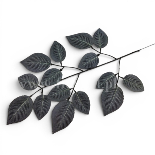 Gałązka – kretonowe liście róży 12szt czarny