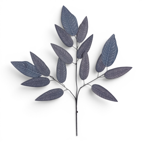 gałąź liście mango 12szt szary (L981-5)
