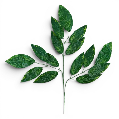 gałąź  liście mango 12szt c.zieleń/jasnozielone plamy (B3/15)