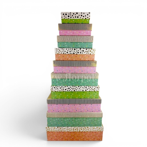 prostokątne pudełko - mix 10szt pastele (23P050)