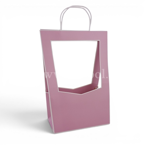 Torba/box kwiatowy M otwarty 5szt lila (CF019703)