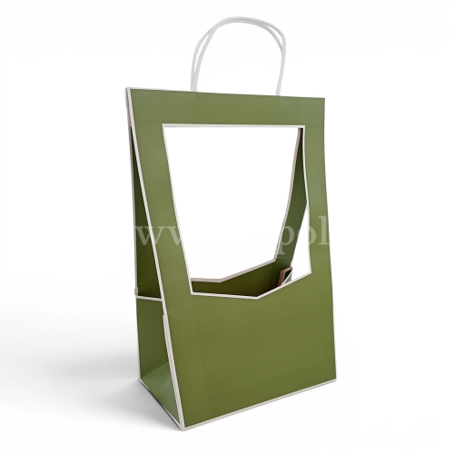 Torba/box kwiatowy M otwarty 5szt zielony (CF019703)