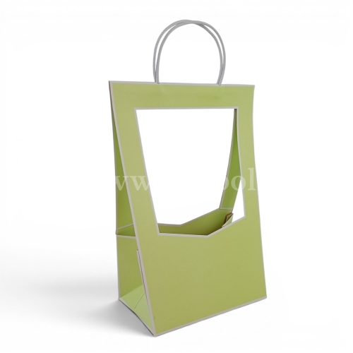 Torba/box kwiatowy M otwarty 5szt jasna zieleń (CF019486)