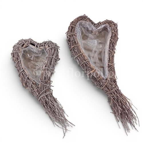 Baza kompozycyjna serce - patyczki 1szt bielony (TRE25ND0464)