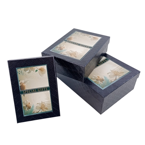 prostokątny box lilia 3szt czarny (25P564)