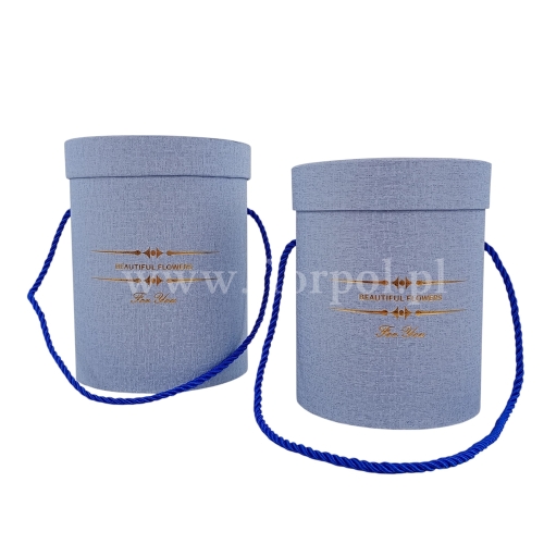 Okrągły box marmurek kpl 2szt niebieski (TC08196)