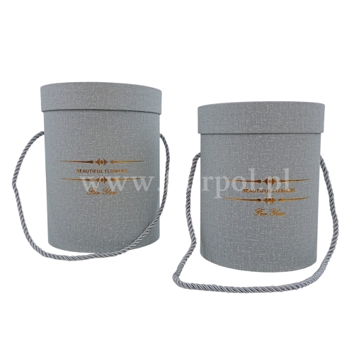 Okrągły box marmurek kpl 2szt szary (TC08196)