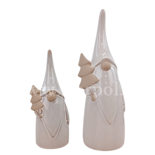 ceramiczny mikołaj niższy 1szt popielaty (220-23823-2)