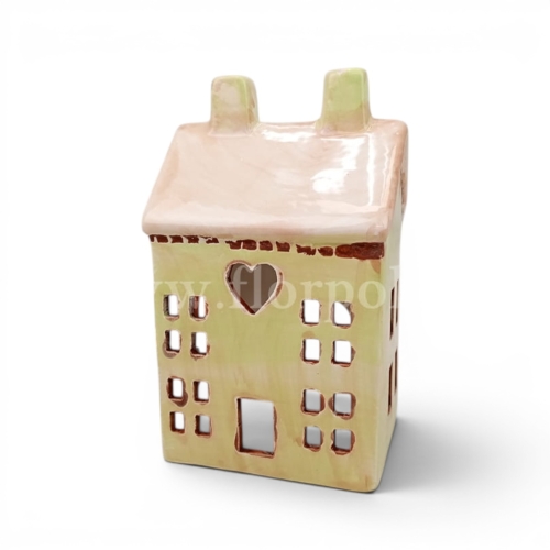 ceramiczny domek 1szt pistacja/beż (EG231708)