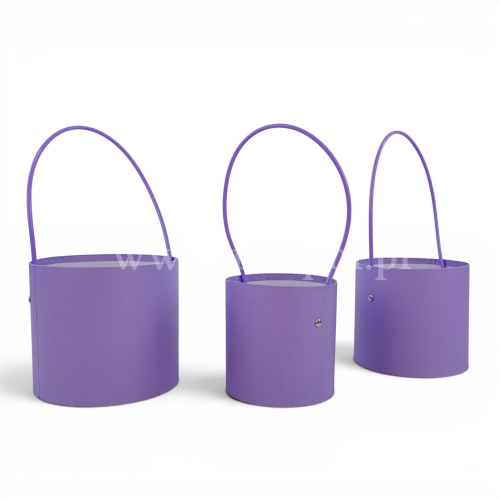Zestaw 3x flower box z rączką - kabel 3szt jasny fiolet (H230314)