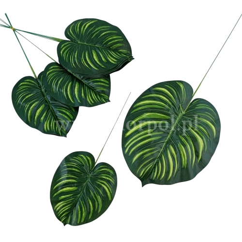Filodendron liść S 12szt zielony/żółte promienie (H015A-01)