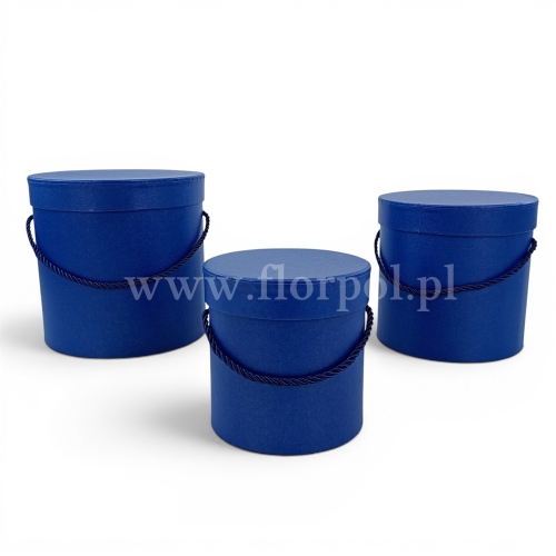 Flower box walec, perłowa poświata 3szt Dark Blue (W5070/3)