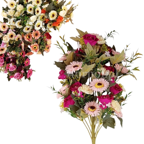 Stopniowany bukiet róża i mini gerbera, karton 12szt mix (HD280268)
