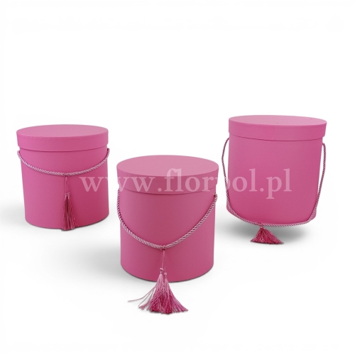 Box walec z chwostem kpl 3szt róż (H2404312)