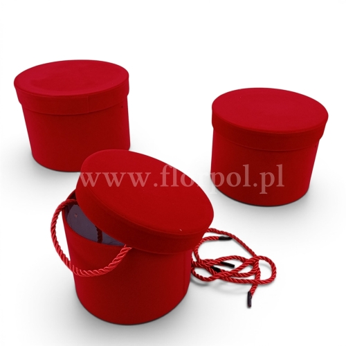 Welurowy zestaw flower box kpl 3szt czerwony (CX41-00700F)