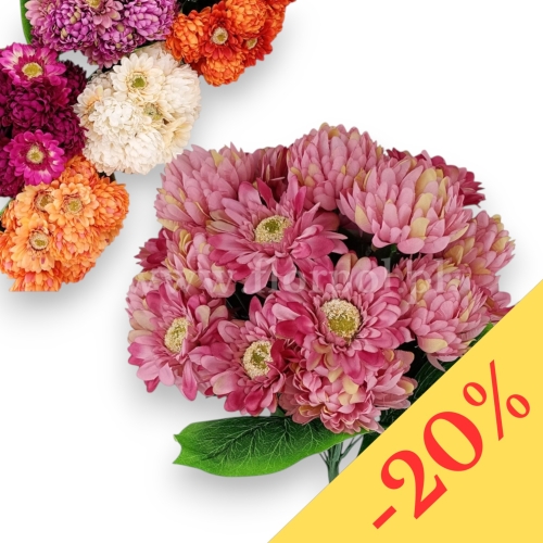 Chryzantema i gerbera w bukiecie - karton 6szt mix 3 (GM18)