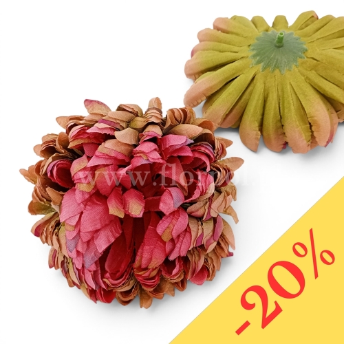 Chryzantema ananas 6szt #37 łosoś/sepia/zieleń (Basia)