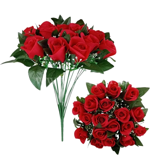 Bukiet róż z gipsówką 18K 1szt red (LY026)