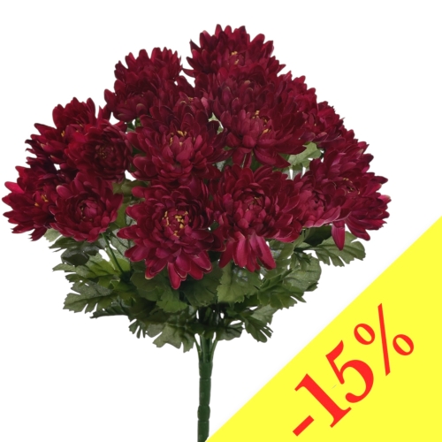 Chryzantema w bukiecie 18 główek BURGUNDY (SUN777)