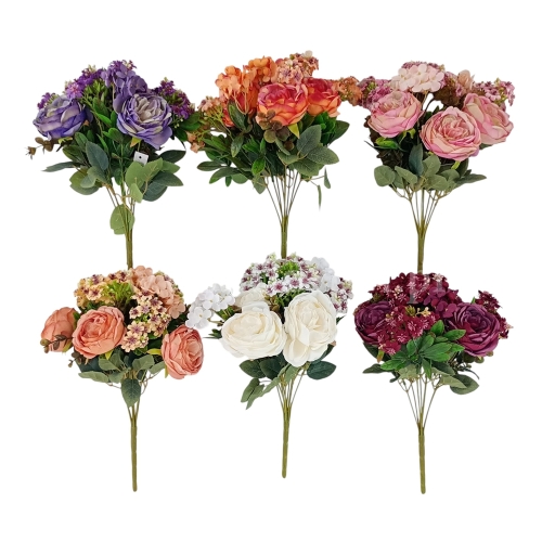 Peonia z drobnymi kwiatami, bukiet - karton 12szt mix 1 (B-0007)