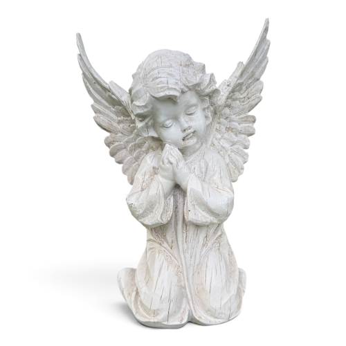 Figurka aniołek ceramiczny biały z modlącymi rękami(A800-25208)