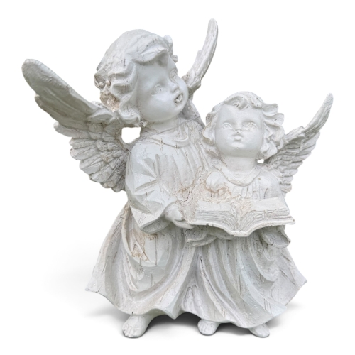 Figurka aniołki ceramiczne białe z księgą(A800-22728B)