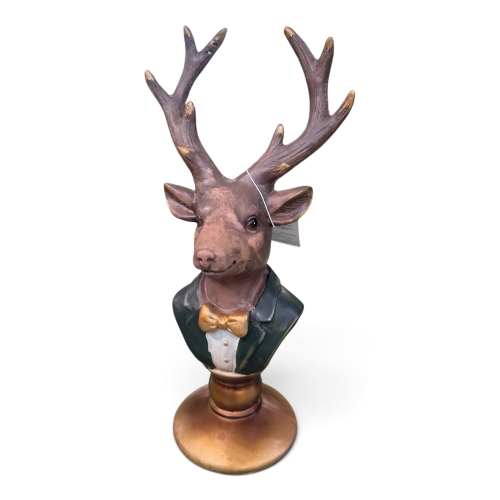 Figurka jelenia z porożem w muszce 28 cm(A582-HF242002E)