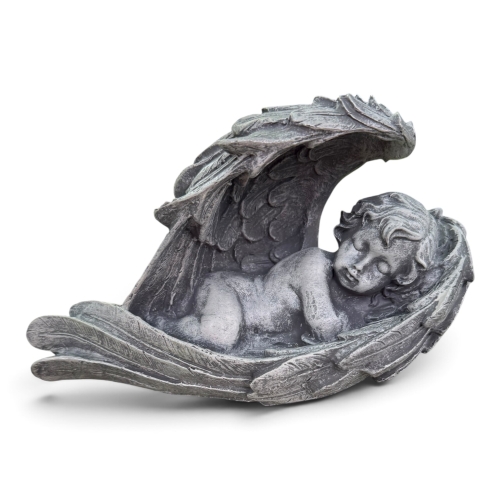 Figurka aniołek ceramiczny śpiący w skrzydłach(CAP-6-06239-25)