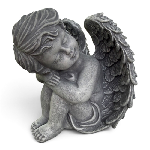 Figurka aniołek ceramiczny szary śpiący(CAP-6-06236-25)