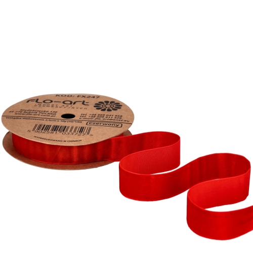 Wstążka aksamitka 2,5cm 1szt czerwony (FX247) 