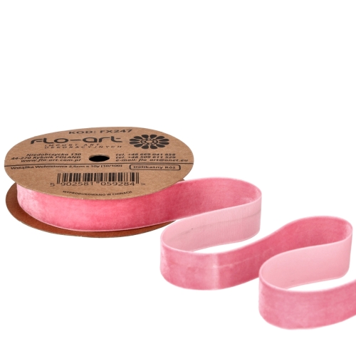 wstążka aksamitka 2,5cm 1szt delikatny róż (FX247)