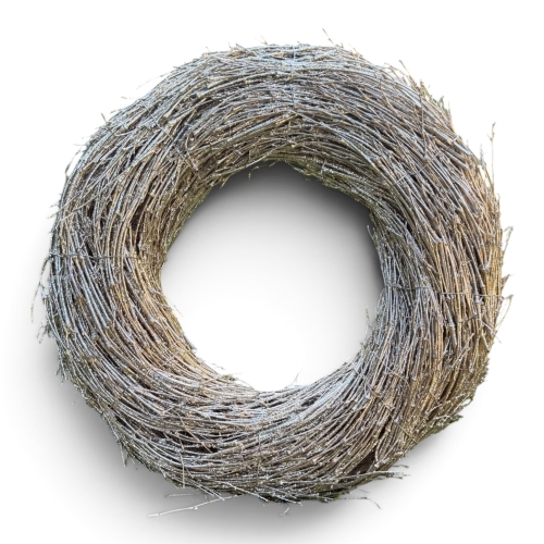 Wianek z drobnych gałązek, gęsty splot ,szampański,brokatowy-40cm(HF24149CH-40) 