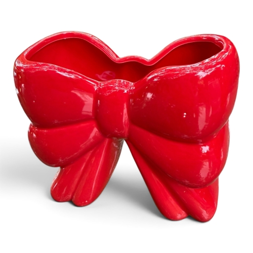 Ceramiczna osłonka w kształcie kokardy czerwona(CAC-138-09166/7-25)